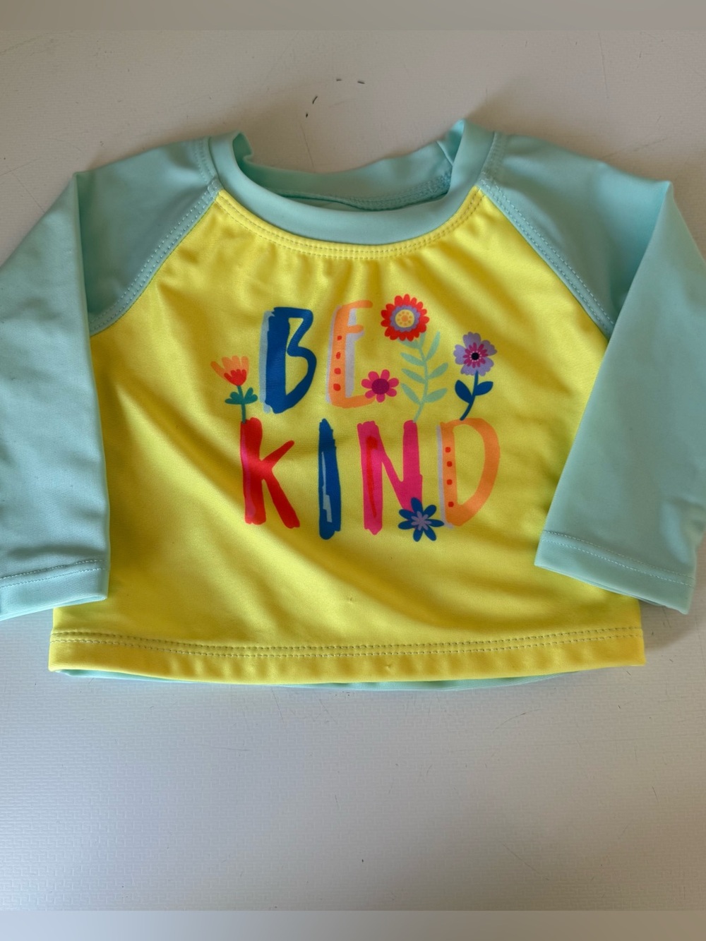 George Baby Girl Yellow & Blue Long Sleeve Swim Top
